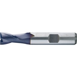 Fraise à rainurer extra courte, type N, en acier à coupe rapide à 8% de cobalt, surface recouverte de TiAIN, Ø d1 - e8 : 6,0 mm, Long. totale l1 52 mm