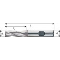 Fraise à rainurer courte, type N, en acier à coupe rapide à 8% de cobalt, sans revêtement, Ø d1 - e8 : 3,0 mm, Long. totale l1 52 mm