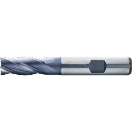 Fraise cylindrique courte, type N, en acier à coupe rapide à 8% de cobalt, surface recouverte de TiAIN, Ø d1 - k10 : 5,0 mm, Long. totale l1 57 mm