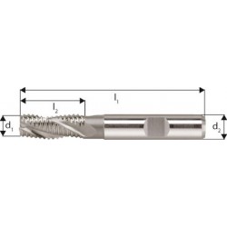Fraise d'ébauche courte, type NR, en acier à coupe rapide à 5% de cobalt, sans revêtement, Ø d1 - k12 : 8,0 mm, Long. totale l1 69 mm
