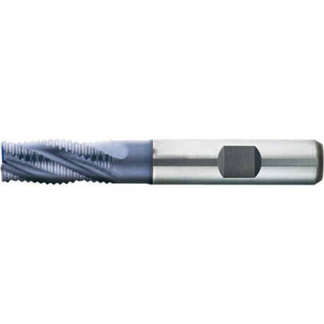 Fraise d'ébauche courte, type NR, 4 dents, en acier à coupe rapide à 5% de cobalt, surface recouverte de TiAIN, Ø d1 - k12 : 10,0 mm