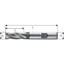 Fraise d'ébauche courte, type HR, 3 à 6 dents, en acier à coupe rapide à 10% de cobalt, sans revêtement, Ø d1 - k12 : 12,0 mm