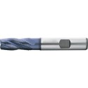 Fraise d'ébauche courte, type HR, 3 à 6 dents, en acier à coupe rapide à 10% de cobalt, surface recouverte de TiAIN, Ø d1 - k12 : 4,0 mm