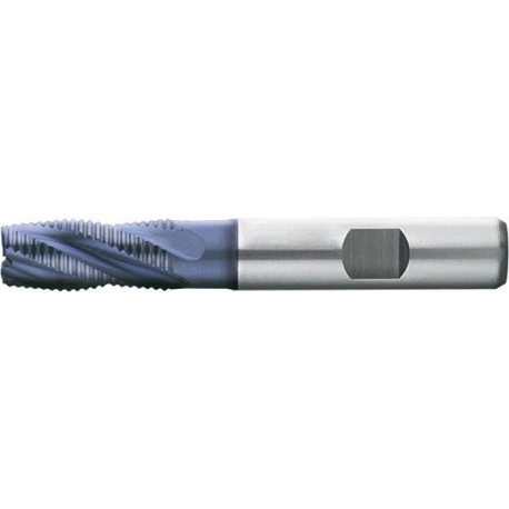 Fraise d'ébauche courte, type HR, 3 à 6 dents, en acier à coupe rapide à 10% de cobalt, surface recouverte de TiAIN, Ø d1 - k12 : 20,0 mm
