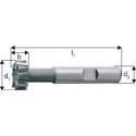 Fraise pour rainures en T, Ø x Larg. : d1-d11 x b - d11 : 18,0 x 8 mm, Long. totale l1 70 mm, pour rainures en T, DIN 650 10, Ø de col env. : 7,2 mm