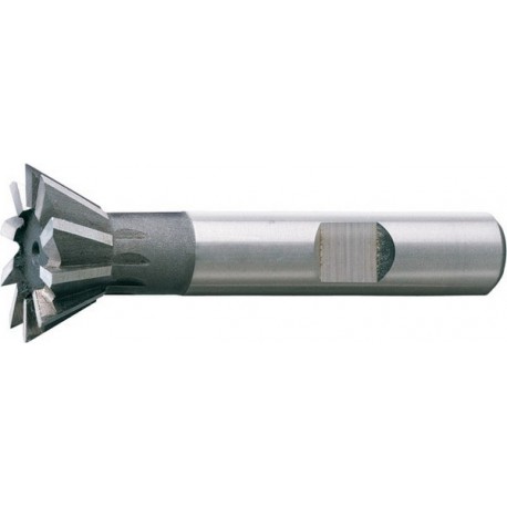 Fraise conique, forme C, 60°, Ø d1 - js16 : 20,0 mm, Long. totale l1 63 mm, Hauteur de coupe b - js 14 8,0 mm, Ø queue d2 - h6 : 12 mm, Dents : 8