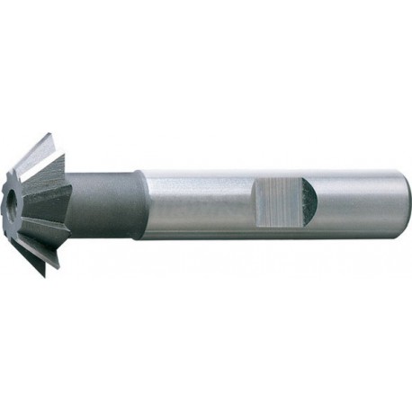 Fraise conique, forme D, 60°, Ø d1 - js16 : 20,0 mm, Long. totale l1 63 mm, Hauteur de coupe b - js 14 8,0 mm, Ø queue d2 - h6 : 12 mm, Dents : 8