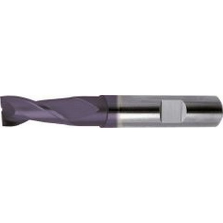 Fraise cylindrique longue, type N, queue HB - UF, en carbure monobloc, DIN 6527, surface recouverte de TiAIN, Ø d1 - h10 : 10,0 mm, Long. totale l1 72 mm