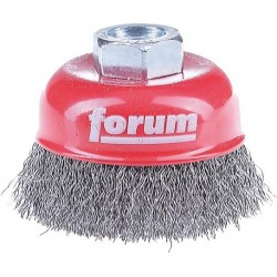 Brosse à boisseau acier M1 4 fil d'acier 125 x03 mm ondulée FORUM