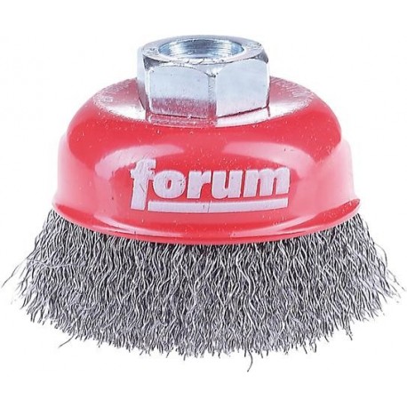 Brosse à boisseau acier M1 4 fil d'acier 125 x03 mm ondulée FORUM