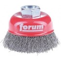 Brosse à boisseau acier M1 4 fil d'acier 125 x03 mm ondulée FORUM
