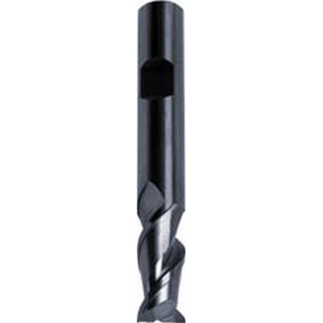 Fraise cylindrique longue, 2 dents, en carbure monobloc pour l'aluminium, Ø d1 - h10 : 4,0 mm, Long. totale l1 57 mm, Long. coupe l2 8 mm
