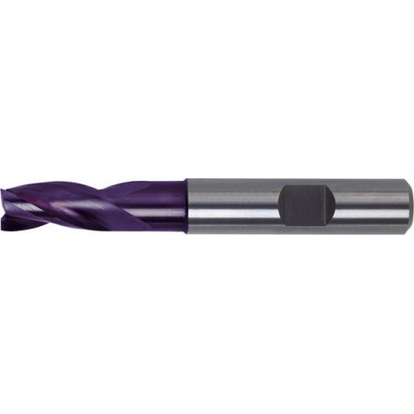 Fraise, queue HB, 3 dents, 30°, en carbure monobloc, revêtement TiAIN, Ø d1 - h10 : 10,0 mm, Long. totale l1 72 mm, Long. coupe l2 19 mm