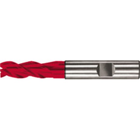Fraise cylindrique universelle longue, 3 dents, 45°, en carbure monobloc UF, Fire, Ø d1 - h10 : 6,0 mm, Long. totale l1 57 mm, Long. coupe l2 10 mm