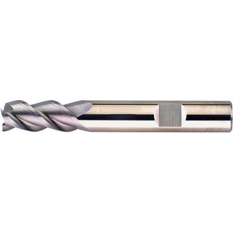Fraise cylindrique longue, 3 dents, 45°, en carbure monobloc, sans revêtement, Ø d1 - h10 : 10,0 mm, Long. totale l1 72 mm, Long. coupe l2 19 mm