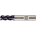 Fraise longue, 3 dents, 45°, en carbure monobloc, recouverte de TiAIN, Ø d1 - h10 : 5,0 mm, Long. totale l1 57 mm, Long. coupe l2 10 mm