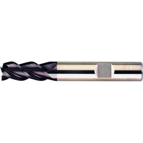Fraise longue, 3 dents, 45°, en carbure monobloc, recouverte de TiAIN, Ø d1 - h10 : 16,0 mm, Long. totale l1 92 mm, Long. coupe l2 26 mm