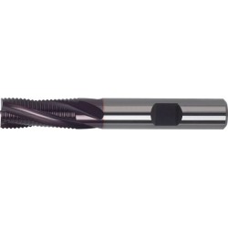 Fraise d'ébauche longue, en carbure monobloc, Ø d1 - js14 : 20,0 mm, Long. totale l1 104 mm, Long. coupe l2 38 mm, Ø queue d2 - h6 : 20 mm, Dents : 4