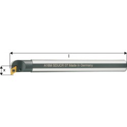 Barre d'alésage ISO 93° A..-SDUCR/L, à arrosage interne, Désignation : A12L SDUCL 07, Ø queue - dg7 12 mm, Dimensions Ø min. 18 mm