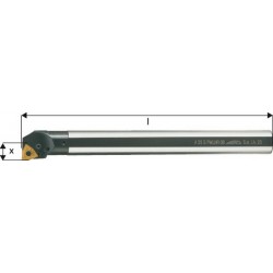 Barre d'alésage ISO 95° A..-PWLNR/L, à arrosage interne, Désignation : A25R PWLNR 08, Ø queue - dg7 25 mm, Dimensions Ø min. 32 mm