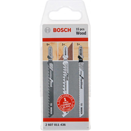Set lame de scie sabre bois 14 + 1 unités Bosch