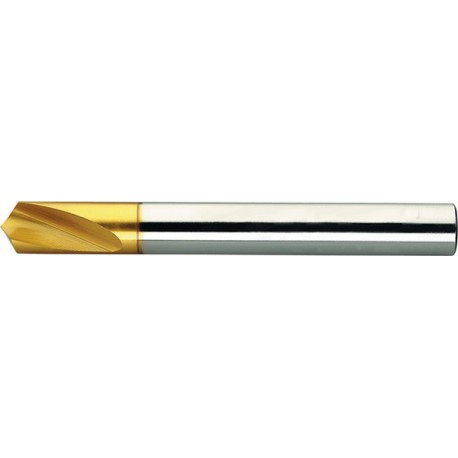 Foret à pointer CN, à queue cylindrique, 120°, en acier à coupe rapide à 5 % de cobalt, DIN 1835-B, surface avec revêtement TiN, Ø h8 : 10 mm