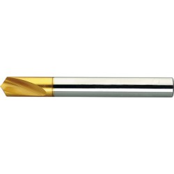 Foret à pointer CN, à queue cylindrique, 120°, en acier à coupe rapide à 5 % de cobalt, DIN 1835-B, surface avec revêtement TiN, Ø h8 : 16 mm