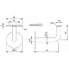 KWS 4570 Support de main courante argent.75 mm Dégagement au mur