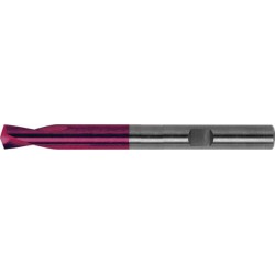 Foret à pointer CN en carbure monobloc, à queue cylindrique, 145°, surface à revêtement TiAIN, Ø h6 : 6 mm, Long. de goujure 16 mm, Long. totale 66 mm