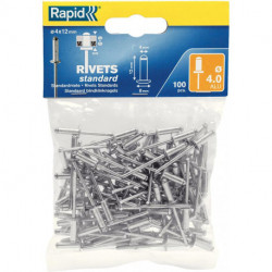 Rivets Standard Ř 4 x 12 mm 100 Unités Rapid