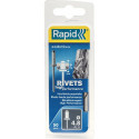 Rivets Universal Ř 48 x 10mm incl. Foret 50 Unités Blister Rapid