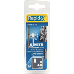 Rivets Universal Ř 48 x 25mm incl. Foret 50 Unités Blister Rapid
