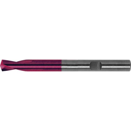 Foret à pointer CN en carbure monobloc, à queue cylindrique, 145°, surface à revêtement TiAIN, Ø h6 : 8 mm, Long. de goujure 21 mm, Long. totale 79 mm