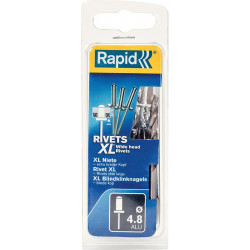 Rivet aveugle, aluminium Ø 48 x 20 mm + Foret 25 Unités Blister Rapid