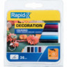 Batons de colles classique coloré Ř 7 x 90 mm 36 Unités Blister Rapid