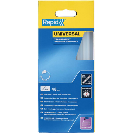 Batons de colles universal transparent Ř 12 x 190 mm48 Unités carton Rapid