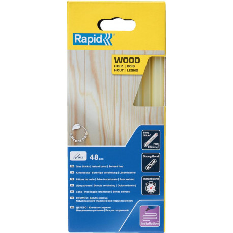 Batons de colles bois Ř 12 x 190 mm 48 Unités Schachtel Rapid