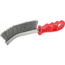 Brosse Fil d'acier inoxydable poignée plastique rouge poignée plastique 280 x 25 mm FORTIS