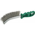 Brosse Fil d'acier inoxydable poignée plastique vert 280 x 25 mm FORTIS