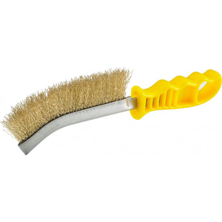 Brosse Fil d'acier inoxydable poignée plastique jaune 280 x 25 mm FORTIS