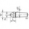 Poinçon à centre creux E923 / 2 pour centres de tour 12mm CONZELLA