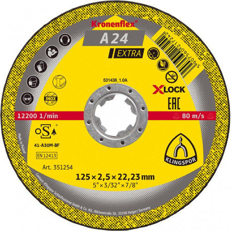 Disque de coupe A24EX X-LOCK 115x25mm Klingspor