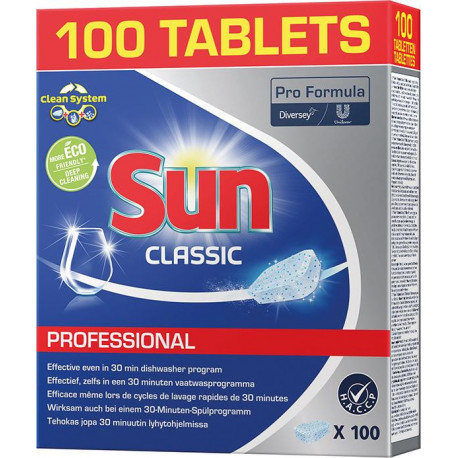 Pastilles lave vaiselles SUN Professional 100 Unités (Par 6)