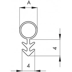 Joint porte 25m forme 104 f. 3mm r Ø 8mm Silicone