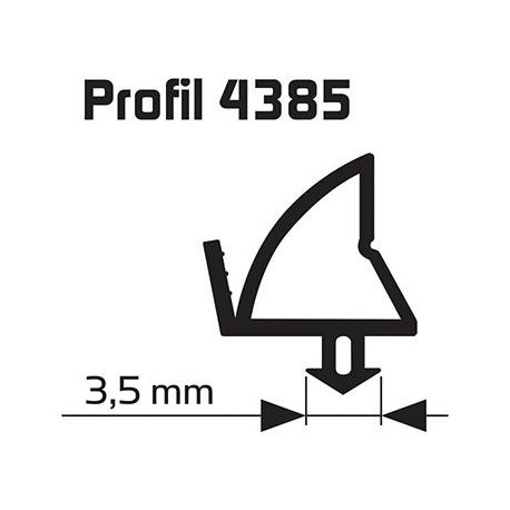 Joint de feuillure d'ouvrant noir Profil 25m 4385 pour fenêtres et portes en plastique