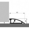 Rail d'arręt de porte AKW Alu si 63 x 20 x 1000mm