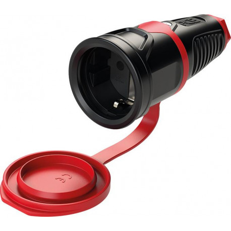 Prolongateur electrique IP54 Caoutchouc+couvercle.16A / 250V AC / 3p (2P+E)