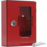 Boîte à clés d'urgence rouge 153x153x40 mm avec battant