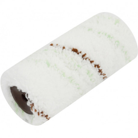 Rouleau 10 cm à double blanc microfibre épais / brun FH 8 mm