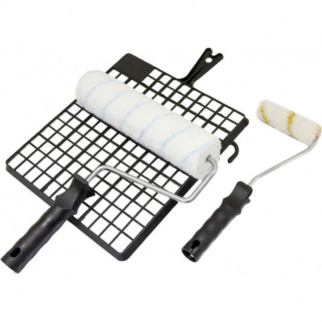 Set Rouleau à peinture set 3 pièces. Rouleau 25cm - 10cm + Grille